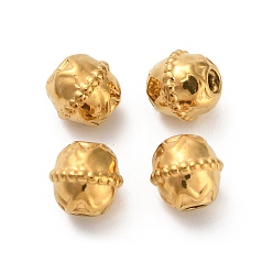 Настоящее золото 18K 304 из нержавеющей стали бусы, круглые, ионное покрытие (ip), реальный 18 k позолоченный, 5x5 мм, отверстие : 1.2 мм