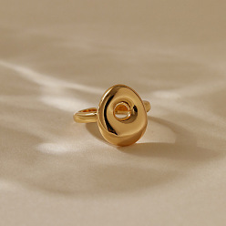 Letter O Латунные кольца-манжеты для женщин, буквы, долговечный, золотые, Письмо O, внутренний диаметр: регулируемый