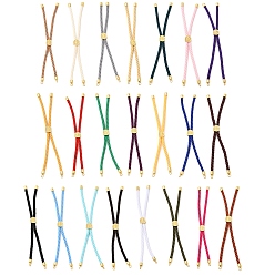 (52) Непрозрачная лаванда Серебряные браслеты из витого нейлонового шнура, Изготовление браслета из звеньев для подвески-коннектора, с долговечным позолоченным латунным концом шнура и древом жизни из сплава, разноцветные, 8-3/4~8-7/8 дюйм (22.2~22.6 см), отверстие : 2 мм