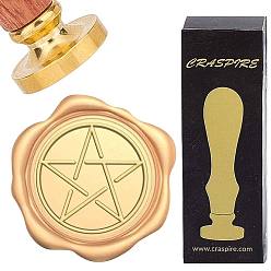 Звезда Латунные восковые печати с деревянной ручкой, для diy scrapbooking, звезда, 25 мм