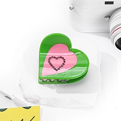 Зеленый лайм Заколки для волос в форме когтей из ацетата целлюлозы, аксессуары для волос для женщин и девочек, сердце, зеленый лайм, 59x54 мм