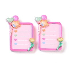 Pink Непрозрачная смола декодирует кабошоны, блокнот, розовые, 29.5x23.5x7.5 мм