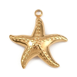Золотой 304 подвески из нержавеющей стали, очарование морской звезды, золотые, 21.5x20.5x3.5 мм, отверстие : 2 мм