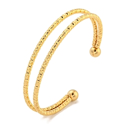 Настоящее золото 18K Текстурированный браслет с ионным покрытием (IP) 304 из нержавеющей стали для женщин, реальный 18 k позолоченный, внутренний диаметр: 2-1/8x2-5/8 дюйм (5.3x6.7 см)