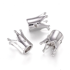 Платина Латунные бусины, корона, платина, 12x10.5 мм, отверстие : 1.2 мм