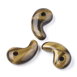 Тигровый глаз Природных тигровый глаз подвески, Магатама, 30x18x8~11 мм, отверстие : 3~4 мм