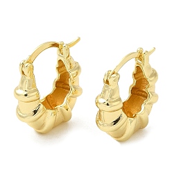 Настоящее золото 18K Латунные серьги-кольца с круассаном для женщин, без кадмия и без свинца, реальный 18 k позолоченный, 21x18x7 мм