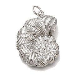 Платина Стойка металлическая латунная микропрофилированная кубическая циркония подвески, без кадмия и без свинца, долговечный, формы раковины, платина, 25.5x19x6.5 мм, отверстие : 4 мм