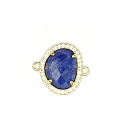 Ляпис-Лазурь Подвески из натурального лазурита, ссылка на самородки, с кубическим цирконием и золотистой металлической фурнитурой, граненые, 19x17x5 мм