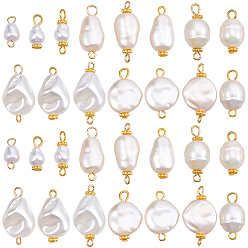 Золотой 75 шт. 15 стильные подвески-соединители из АБС-пластика с имитацией жемчуга и акрила, с железной фурнитурой, разнообразные, золотые, 14.3~27.4 мм, 5 шт / стиль