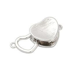 Платина Латуни блокировки застежками, без кадмия, без никеля и без свинца, сердце, платина, 10x13x6 мм, отверстие : 1.2 мм