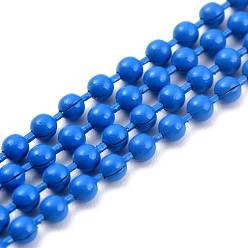 Озёрно--синий Латунные шариковые цепи ручной работы, пайки, с катушкой, Плут синий, 3 мм, 32.8 футов (10 м) / рулон