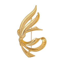 Золотой Броши из цинкового сплава с ленточным узлом для одежды на рюкзаке, золотые, 65x35 мм