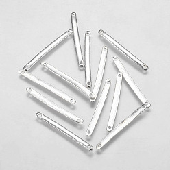 Серебро Тибетское ссылки стиль бара, , без кадмия, без никеля и без свинца, полоса, серебряные, 3x33x1 мм, отверстие : 1 мм