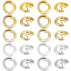 Gemischte Farbe 50Stück 5Farben Offene Biegeringe aus Messing, runder Verriegelungsring, Gemischte Farbe, 5.5x1 mm, Bohrung: 3 mm, 10 Stk. je Farbe