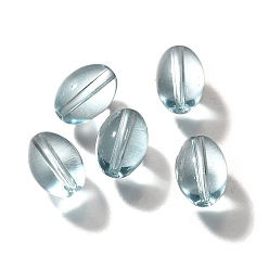 Светло-Синий К 9 стекло, имитация Австрийские кристаллические шарики, овальные, голубой, 11x8 мм, отверстие : 1.8 мм