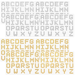 Mixed Color 8 Sheets 2 Style Letter A~Z Acrylic Hotfix Rhinestone, Self-Adhesive Acrylic Rhinestone Stickers, for DIY Decoration and Crafts, Mixed Color, 150x219~220x0.5~1mm, 4 sheets/style