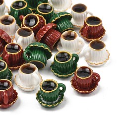 (52) Непрозрачная лаванда Миниатюрные украшения из смолы в виде кофейных чашек, аксессуары для кукольного домика в микроландшафтном саду, притворяясь опорными украшениями, разноцветные, 10x14.5x13.5 мм