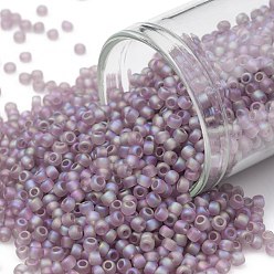 (166F) Transparent AB Frost Light Amethyst TOHO Round Seed Beads, Japanese Seed Beads, (166F) Transparent AB Frost Light Amethyst, 11/0, 2.2mm, Hole: 0.8mm, about 5555pcs/50g