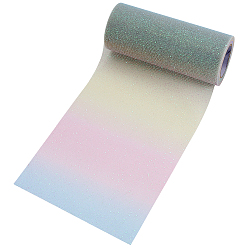 Разноцветный 10 ярдов радужного цвета полиэстеровый тюль рулоны ткани, Катушка блестящей сетчатой ленты для свадьбы и декора, красочный, 5-7/8 дюйм (150 мм)