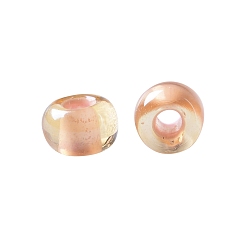 (301) Inside Color Light Topaz/Peach Lined TOHO Round Seed Beads, Japanese Seed Beads, (301) Inside Color Light Topaz/Peach Lined, 11/0, 2.2mm, Hole: 0.8mm, about 5555pcs/50g