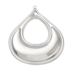 Edelstahl Farbe 304 Edelstahl große Anhänger, Träne Reize, Edelstahl Farbe, 58x49x4.5 mm, Bohrung: 2 mm