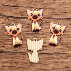 Седло Коричневый Подвески из эмали и сплава, золотой свет, кошачье очарование, седло коричневый, 26x17 мм