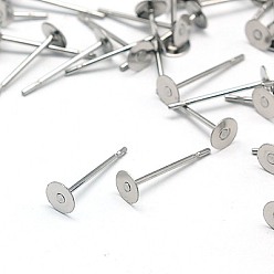 Нержавеющая Сталь Цвет Устойчивые к потускнению 304 фурнитура для сережек-гвоздиков из нержавеющей стали, цвет нержавеющей стали, 12x4 мм