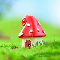 Красный Миниатюрные украшения из смолы, аксессуары для домашнего кукольного домика с микро-ландшафтом, притворяясь опорными украшениями, гриб, красные, 20x30 мм