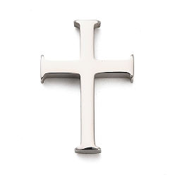 Нержавеющая Сталь Цвет 304 подвески из нержавеющей стали, крестик, цвет нержавеющей стали, 28x19.5x4 мм, отверстие : 3 мм