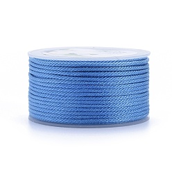 Cornflower Blue Polyester Braided Cords, for Jewelry Making Beading Crafting, Cornflower Blue, 2mm, about 21.87 yards(20m)/roll