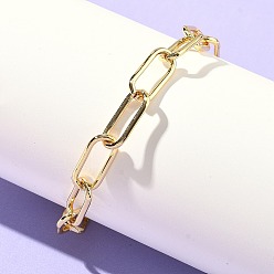 Настоящее золото 18K Латунные браслеты скрепки, без кадмия и без свинца, стойки покрытие, долговечный, реальный 18 k позолоченный, 7-3/8 дюйм (18.8 см)