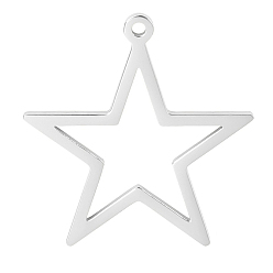 Нержавеющая Сталь Цвет 304 подвески из нержавеющей стали, звезда очарование, цвет нержавеющей стали, 26x25 мм