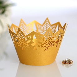 (932FM) Темно-синий аква-матовый с подкладкой День благодарения тема кленовый лист бумажные чашки для выпечки, рифленая формочка для кексов, аксессуары для выпечки, темно-золотистые, 215x90 мм