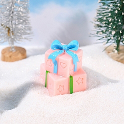Розовый Рождественские украшения для подарочной коробки из смолы, аксессуары для дома микропейзаж, притворяясь опорными украшениями, туманная роза, 23x23x30 мм