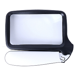 Schwarz Tragbare ABS-Plastikhandlupe, mit optischer Acryllinse, 5 PC LED-Licht, Schwarz, 14x11.5x2.5 cm, Vergrößerung: 2 x