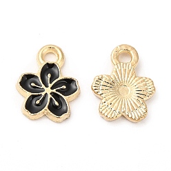Mixed Color Alloy Enamel Charms, Cadmium Free & Nickel Free & Lead Free, Golden, Flower Charm, Mixed Color, 12x9x1.5mm, Hole: 1.6mm