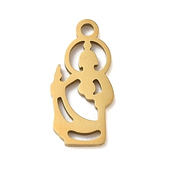 Real 18K Gold Plated 304 Stainless Steel Pendants, Laser Cut, Jude the Apostle Charm, Religion, Real 18K Gold Plated, 16x7.5x1mm, Hole: 1mm