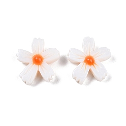 Белый Естественных пресноводных оболочки бисер нитей, с эмалью, цветок, белые, 14x14.5x4.5 мм, отверстие : 0.9 мм, около 30 шт / нитка, 14.69 дюйм (37.3 см)