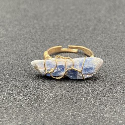 Кианит Кольца-манжеты из сплава с проволочной обмоткой из натурального кианита, золотые, 10~20 мм, внутренний диаметр: 20 мм