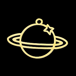Золотой 201 подвески из нержавеющей стали, лазерная резка, планета, золотые, 17x25x1 мм, отверстие : 1.5 мм