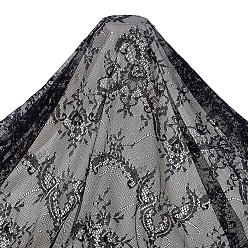 Черный Цветочные кружевные ленты, Кружевная лента с волнистым краем для аксессуаров одежды, чёрные, 3000x1500x0.2 мм
