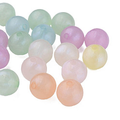(52) Непрозрачная лаванда Радужное переливчатое покрытие акриловыми бусинами, блеск бисера, круглые, разноцветные, 13.5x13.5 мм, отверстие : 2.5 мм, Около 340 шт / 500 г