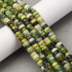 Змеевик Природные серпантину нитей бисера, диск, Heishi бусы, 6~6.5x3~3.5 мм, отверстие : 0.7 мм, около 121 шт / нитка, 15.08'' (38.3 см)