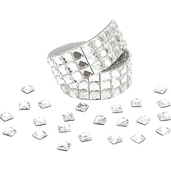 Прозрачный Самоклеящаяся стеклянная зеркальная мозаичная плитка маленькая квадратная наклейка, для украшения поделки ремесло, прозрачные, 1-1/8x1/8 дюйм (30x3.7 мм), около 90см/рулон.