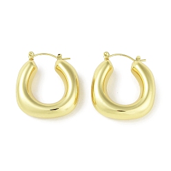 Настоящее золото 18K Ионное покрытие (ip) 304 серьги-кольца из нержавеющей стали для женщин, тороидальный, реальный 18 k позолоченный, 29.5x8.5 мм