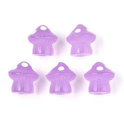 Средний Фиолетовый Декоративная фигурка гриба из светящейся смолы, светящиеся в темноте украшения, средне фиолетовый, 14x15 мм