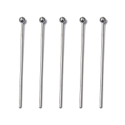 Stainless Steel Color 304 Stainless Steel Ball Head pins, Stainless Steel Color, 30x0.7mm, 21 Gauge, Head: 2mm, about 500pcs/bag