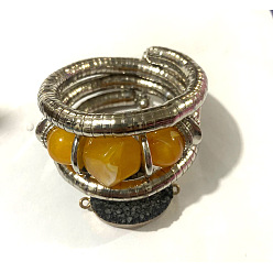 Золотистый Женские браслеты с круглыми бусинами из сплава, железа и смолы, золотые, внутренний диаметр: 2-1/8 дюйм (5.5 см)