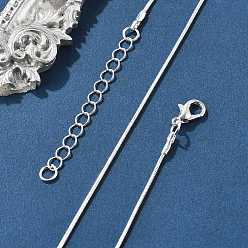 Серебро Латунь круглый змея цепи ожерелье решений, с карабин-лобстерами , серебряный цвет гальваническим, 24.4 дюйм (62.2 см), 1.2 мм